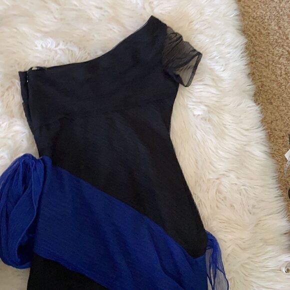 BCBGEneration | Black/Blue One Shoulder Cocktail Mini Dress Large Bow NWT | 4 - Picture 7 of 9